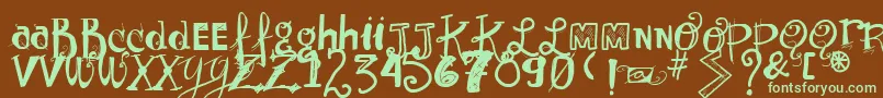 Vtkssunnyday Font – Green Fonts on Brown Background