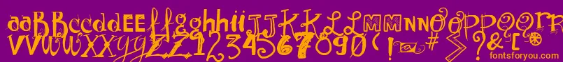 Vtkssunnyday Font – Orange Fonts on Purple Background