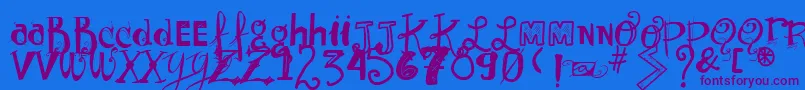Vtkssunnyday Font – Purple Fonts on Blue Background