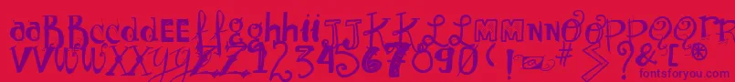 Vtkssunnyday Font – Purple Fonts on Red Background