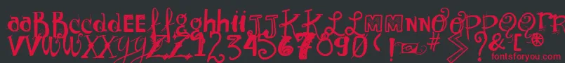 Vtkssunnyday Font – Red Fonts on Black Background