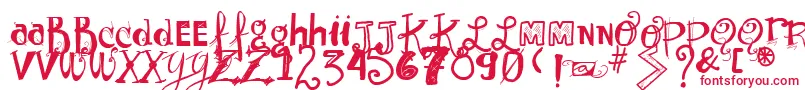 Vtkssunnyday Font – Red Fonts on White Background