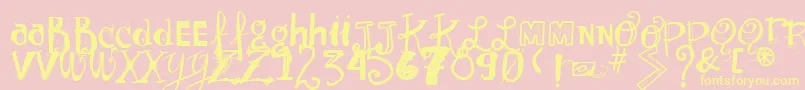 Vtkssunnyday-Schriftart – Gelbe Schriften auf rosa Hintergrund