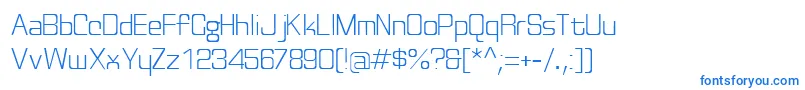 Discognate ffy-Schriftart – Blaue Schriften auf weißem Hintergrund
