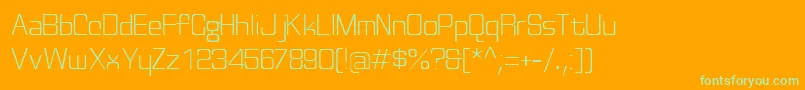 Fonte Discognate ffy – fontes verdes em um fundo laranja