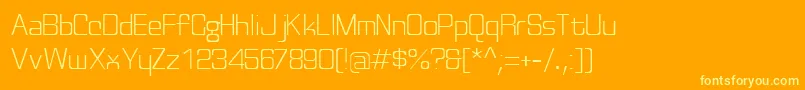 Discognate ffy-Schriftart – Gelbe Schriften auf orangefarbenem Hintergrund