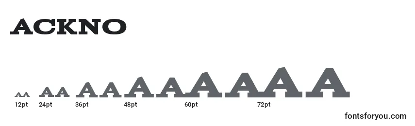 Размеры шрифта Ackno