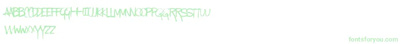 KindaMessy Font – Green Fonts on White Background