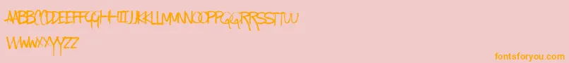 KindaMessy Font – Orange Fonts on Pink Background