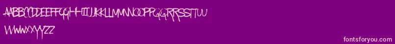 KindaMessy Font – Pink Fonts on Purple Background