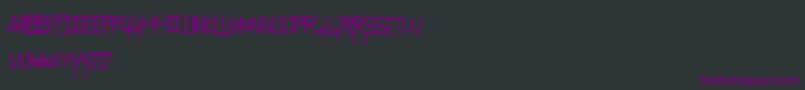 KindaMessy Font – Purple Fonts on Black Background
