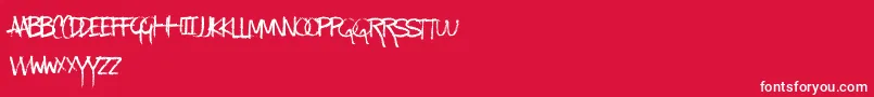 KindaMessy Font – White Fonts on Red Background