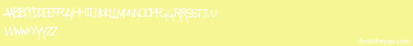 KindaMessy Font – White Fonts on Yellow Background