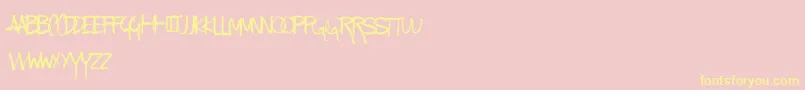 KindaMessy Font – Yellow Fonts on Pink Background
