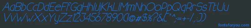 HalfmoonrisingitalicRegular Font – Blue Fonts on Black Background
