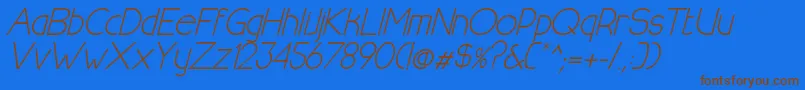 HalfmoonrisingitalicRegular Font – Brown Fonts on Blue Background