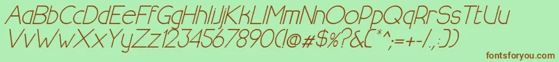 HalfmoonrisingitalicRegular Font – Brown Fonts on Green Background