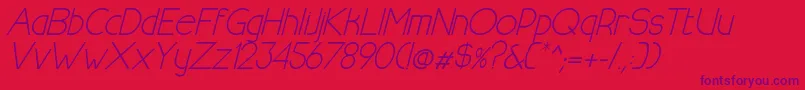 HalfmoonrisingitalicRegular Font – Purple Fonts on Red Background