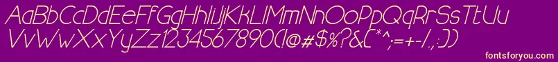 HalfmoonrisingitalicRegular Font – Yellow Fonts on Purple Background