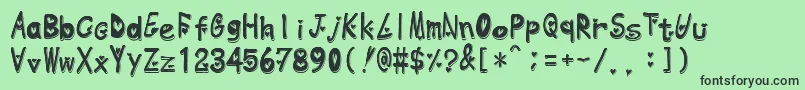Heartemboss Font – Black Fonts on Green Background