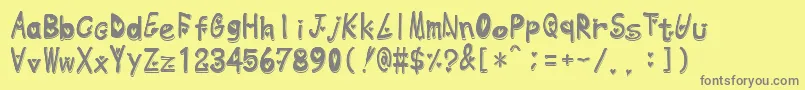 Heartemboss Font – Gray Fonts on Yellow Background