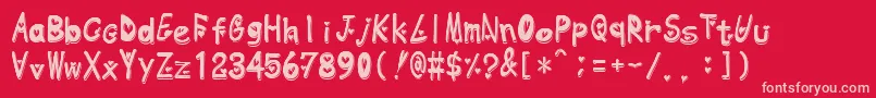 Heartemboss Font – Pink Fonts on Red Background