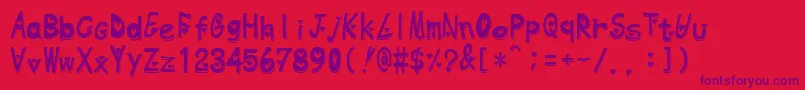 Heartemboss Font – Purple Fonts on Red Background