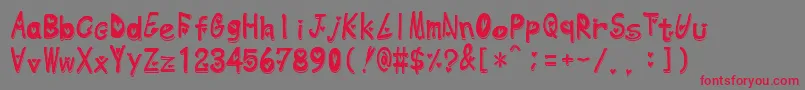 Heartemboss Font – Red Fonts on Gray Background