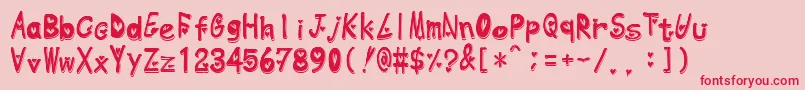 Heartemboss Font – Red Fonts on Pink Background