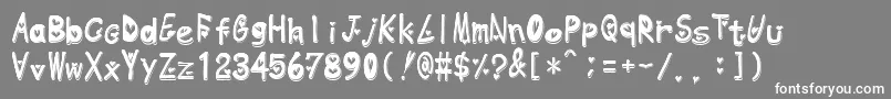Heartemboss Font – White Fonts on Gray Background