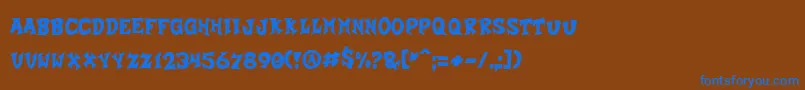 Czcionka CrashALike – niebieskie czcionki na brązowym tle
