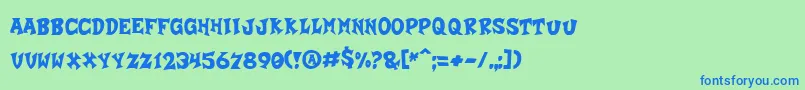 Czcionka CrashALike – niebieskie czcionki na zielonym tle
