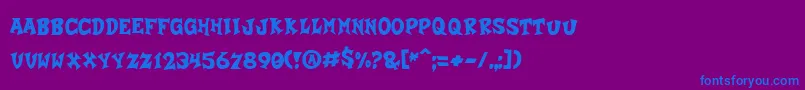 フォントCrashALike – 紫色の背景に青い文字