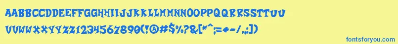 CrashALike Font – Blue Fonts on Yellow Background