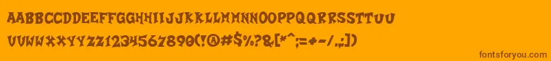 CrashALike Font – Brown Fonts on Orange Background