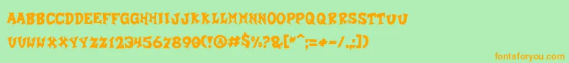 Czcionka CrashALike – pomarańczowe czcionki na zielonym tle