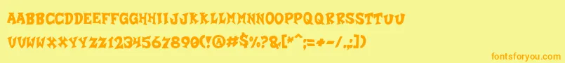 Fonte CrashALike – fontes laranjas em um fundo amarelo
