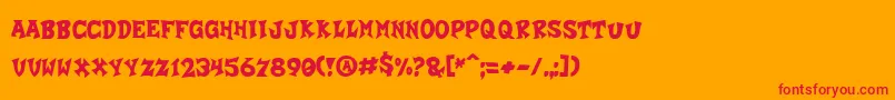 CrashALike Font – Red Fonts on Orange Background