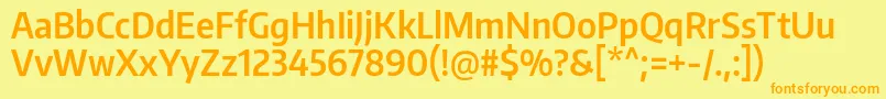 EncodesanscondensedSemibold Font – Orange Fonts on Yellow Background