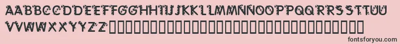 フォントKrCaneLetters – ピンクの背景に黒い文字