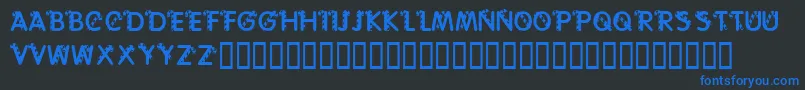 フォントKrCaneLetters – 黒い背景に青い文字