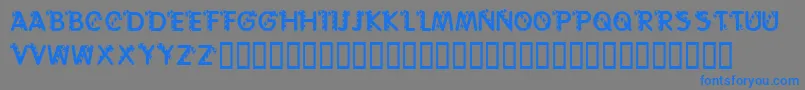 フォントKrCaneLetters – 灰色の背景に青い文字