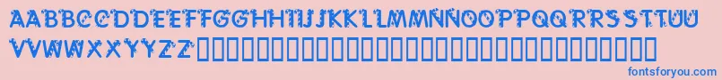 KrCaneLetters-fontti – siniset fontit vaaleanpunaisella taustalla