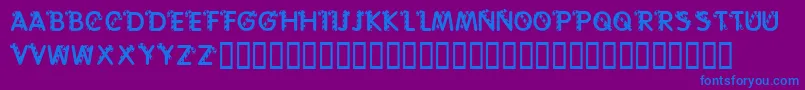 フォントKrCaneLetters – 紫色の背景に青い文字