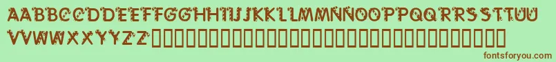 Шрифт KrCaneLetters – коричневые шрифты на зелёном фоне