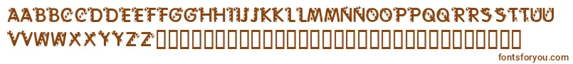 KrCaneLetters-fontti – ruskeat fontit valkoisella taustalla