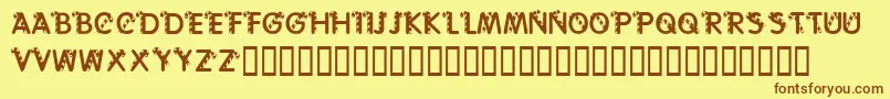 KrCaneLetters-fontti – ruskeat fontit keltaisella taustalla