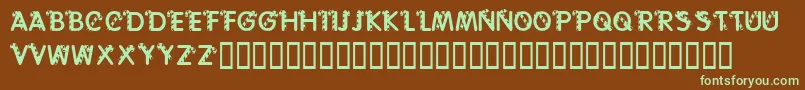 KrCaneLetters Font – Green Fonts on Brown Background