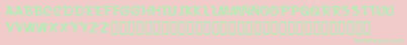 KrCaneLetters-fontti – vihreät fontit vaaleanpunaisella taustalla
