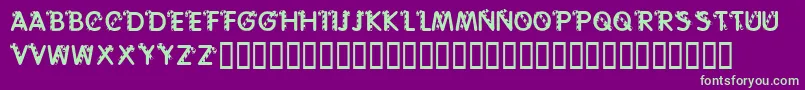 フォントKrCaneLetters – 紫の背景に緑のフォント